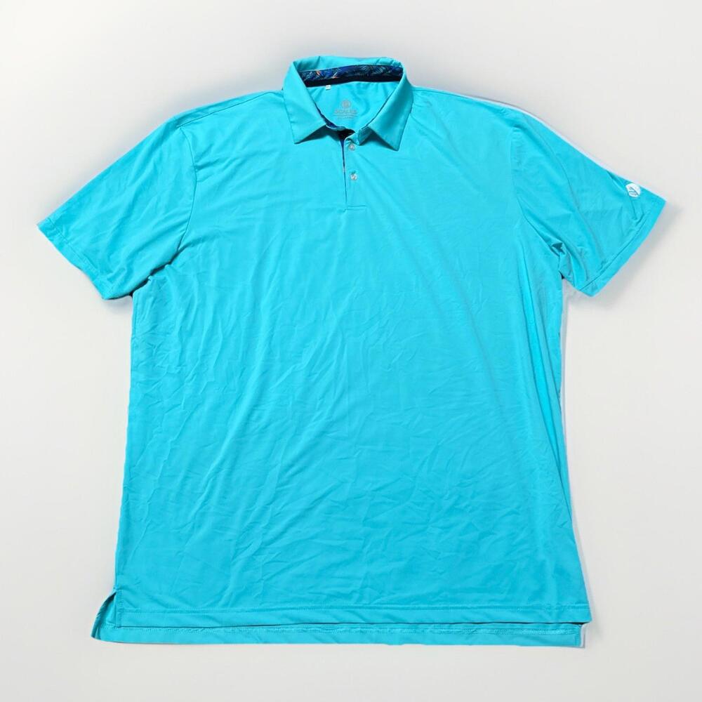 Scales Polo Shirt Mens 3XL‎ Performance Stretch Golf Activewear Light Blue